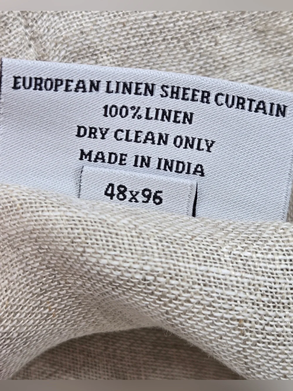 NWT QUINCE Set Of 2 48x96 European Linen Sheer Curtains Flax 9499